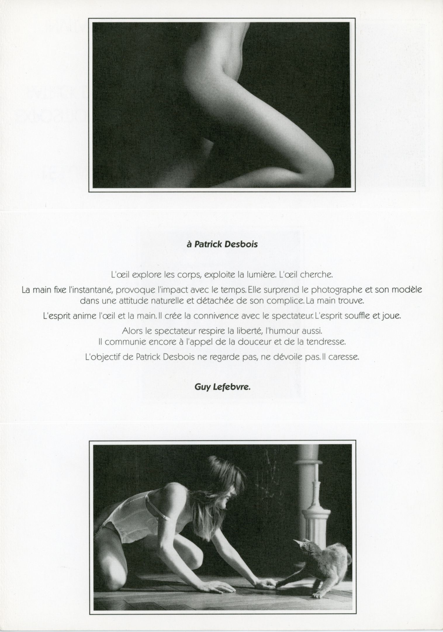 Photo sensuelle Desbois presse